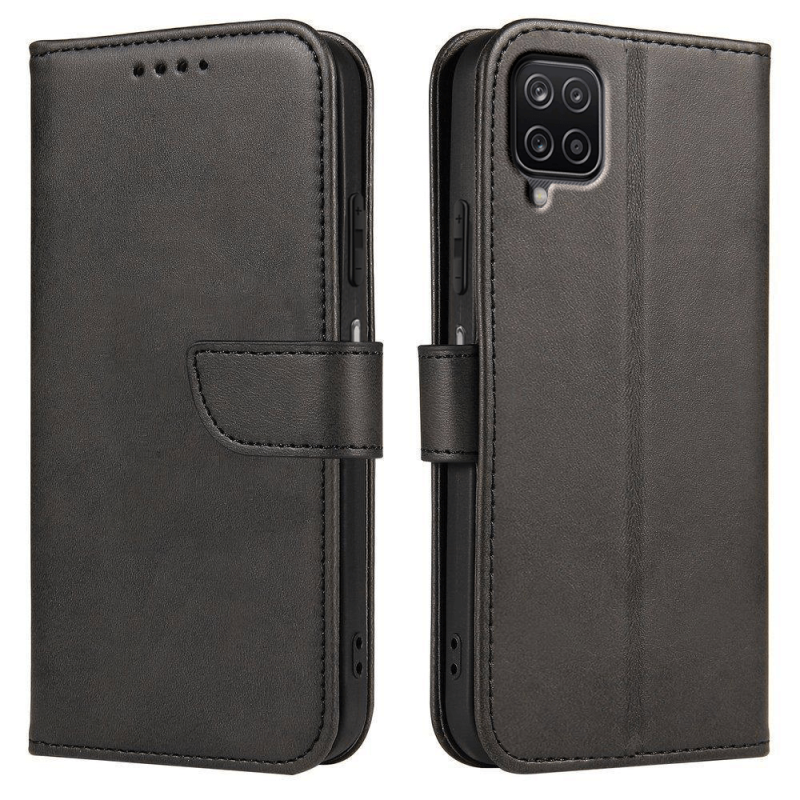 etui-do-samsung-galaxy-a12-m12-skorzane-z-klapka-czarne-ze-szklem