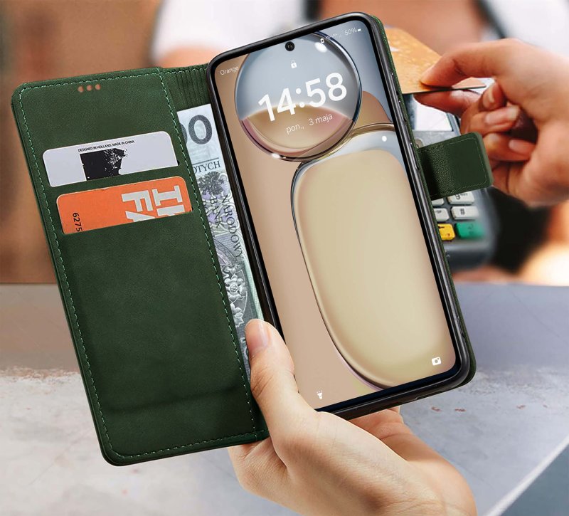 etui-do-samsung-galaxy-s23-fe-zielone-klasyczne-zamykane-ze-szklem
