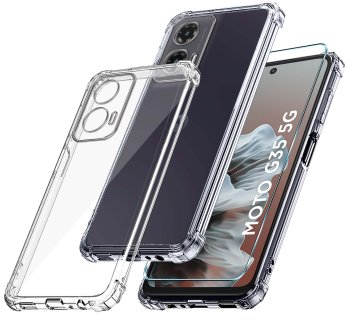 Etui do Motorola Moto G35 5G przeźroczyste ze szkłem