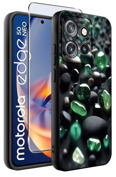 Etui do Motorola Moto Edge 50 Neo różne wzory kobiece ze szkłem