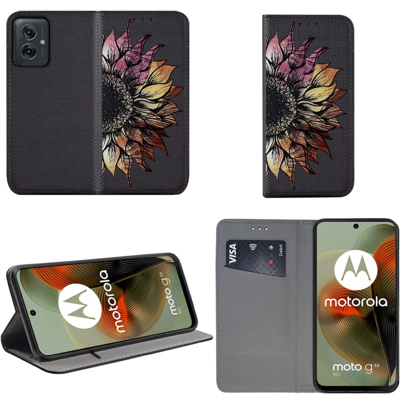 etui-do-motorola-moto-g55-5g-zamykane-malowane-wzor-kwiat-ze-szklem