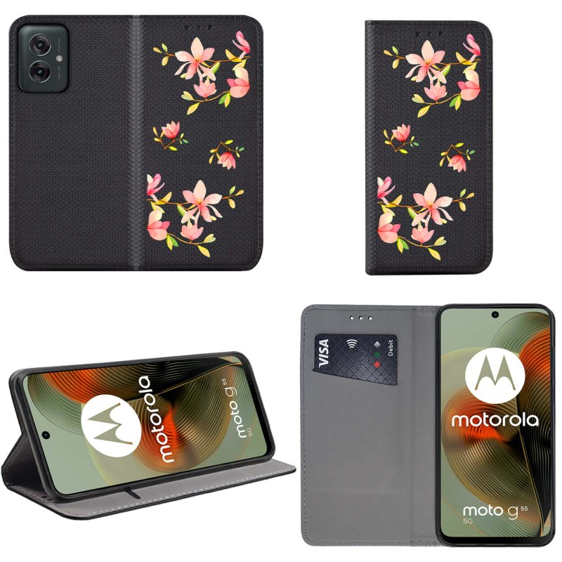etui-do-motorola-moto-g55-5g-zamykane-malowane-wzor-kwiatki-ze-szklem