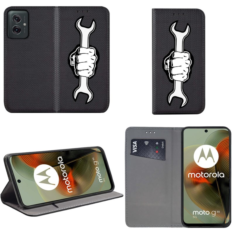 etui-do-motorola-moto-g55-5g-zamykane-malowane-wzor-meski-ze-szklem