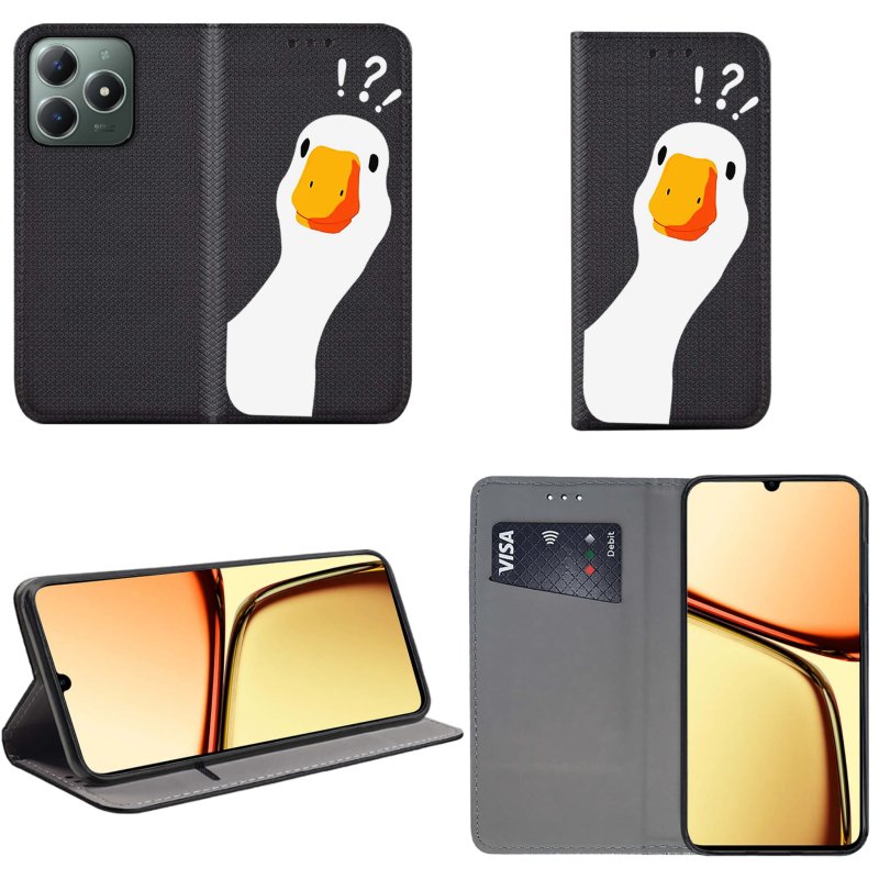 etui-do-realme-c61-c63-zamykane-malowane-wzor-ges-ze-szklem