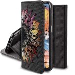 Etui do Xiaomi Redmi 14C zamykane malowane wzór kwiat ze szkłem