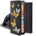 Etui do Xiaomi Redmi 14C zamykane malowane wzór motyle ze szkłem
