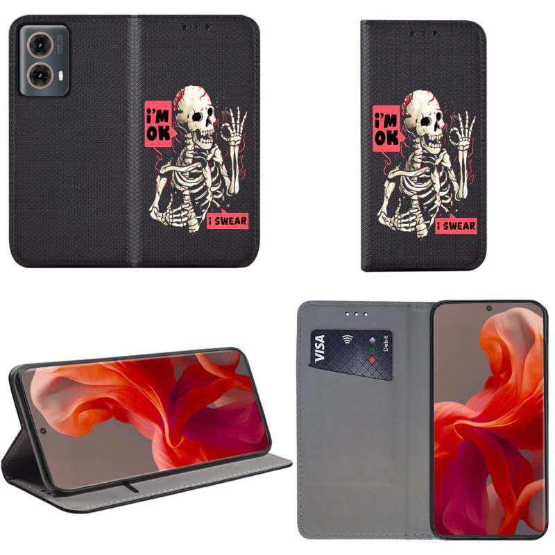 etui-do-motorola-moto-g85-5g-zamykane-malowane-wzor-szkielet