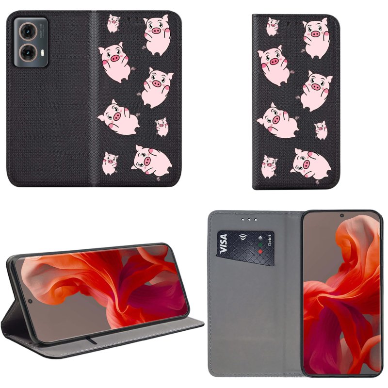 etui-do-motorola-moto-g85-5g-zamykane-malowane-wzor-swinki