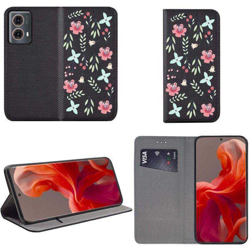 etui-do-motorola-moto-g85-5g-zamykane-malowane-wzor-kwiaty