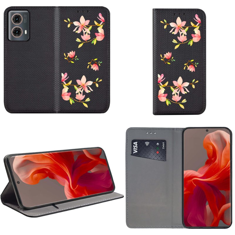 etui-do-motorola-moto-g85-5g-zamykane-malowane-wzor-kwiatki