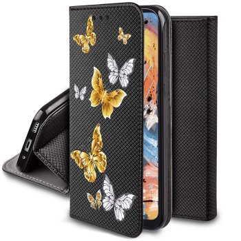 Etui do Motorola Moto G85 5G zamykane malowane wzór motyle