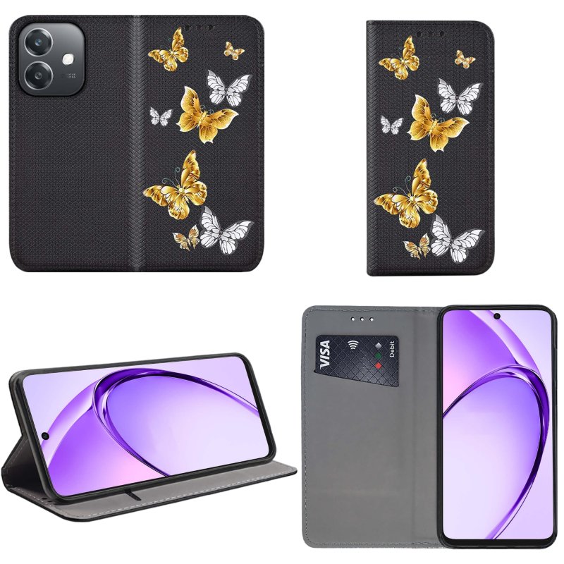 etui-do-oppo-a40-a40m-zamykane-malowane-wzor-motyle-ze-szklem