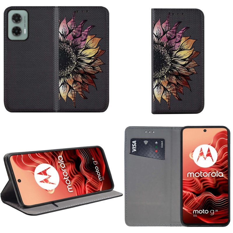 etui-do-motorola-moto-g35-5g-zamykane-malowane-wzor-kwiat-ze-szklem