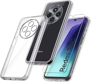 Etui do Xiaomi Redmi 14C bezbarwne wzmacniane ze szkłem