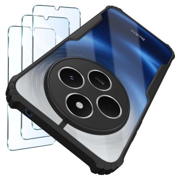 Etui do Xiaomi Redmi 14C przeźroczyste pancerne z zestawem 3 szkieł