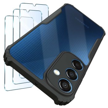 Etui do Samsung Galaxy M15 5G przeźroczyste pancerne z zestawem 3 szkieł