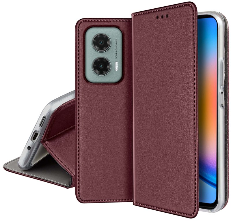 etui-do-motorola-moto-g35-5g-burgundowe-magnetyczne-zamykane-ze-szklem