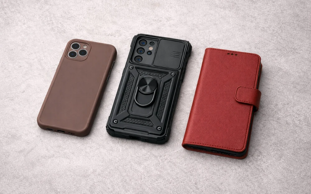 Różne rodzaje etui na telefon - silikonowe, pancerne, z klapką