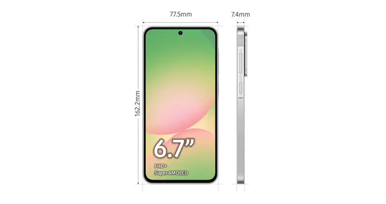 Wymiary ekranu Samsung Galaxy A56